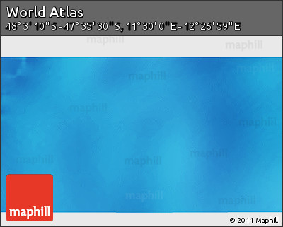 Physical 3D Map of the Area around 47° 49' 20" S, 11° 58' 29" E
