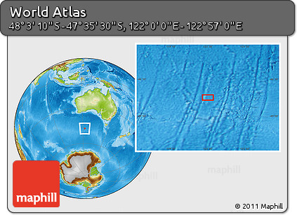 Physical Location Map of the Area around 47° 49' 20" S, 122° 28' 29" E