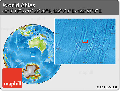 Physical Location Map of the Area around 47° 49' 20" S, 122° 28' 29" E
