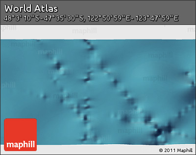 Satellite 3D Map of the Area around 47° 49' 20" S, 123° 19' 29" E