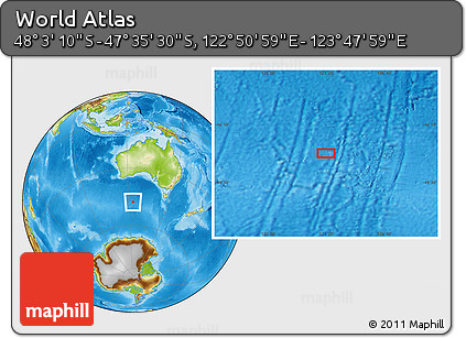 Physical Location Map of the Area around 47° 49' 20" S, 123° 19' 29" E