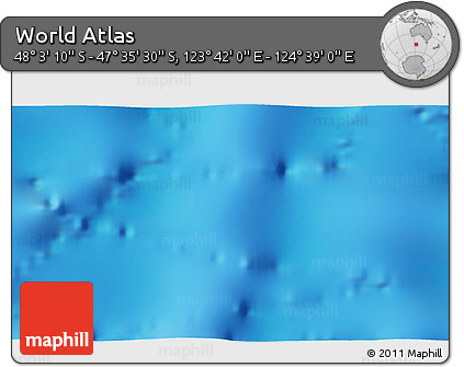 Physical 3D Map of the Area around 47° 49' 20" S, 124° 10' 30" E