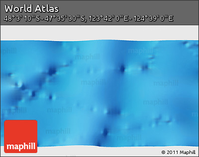 Physical 3D Map of the Area around 47° 49' 20" S, 124° 10' 30" E