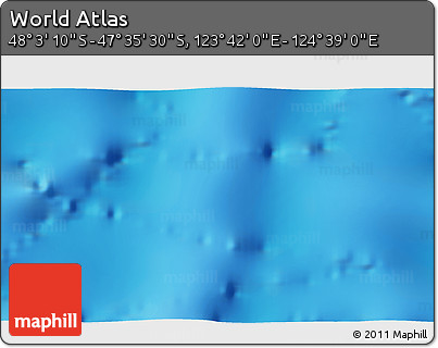 Physical 3D Map of the Area around 47° 49' 20" S, 124° 10' 30" E