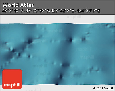 Satellite 3D Map of the Area around 47° 49' 20" S, 124° 10' 30" E