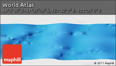Physical Panoramic Map of the Area around 47° 49' 20" S, 124° 10' 30" E