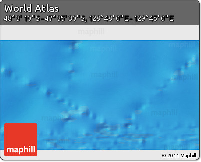 Physical 3D Map of the Area around 47° 49' 20" S, 129° 16' 30" E