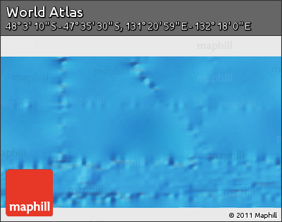 Physical 3D Map of the Area around 47° 49' 20" S, 131° 49' 29" E