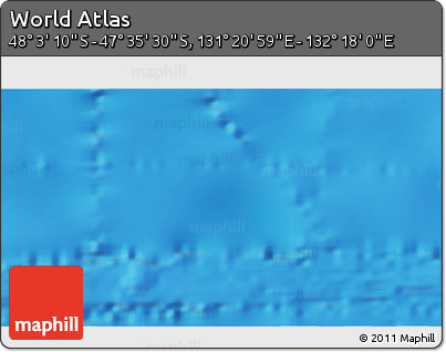 Physical 3D Map of the Area around 47° 49' 20" S, 131° 49' 29" E