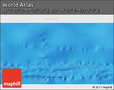 Physical 3D Map of the Area around 47° 49' 20" S, 132° 40' 30" E