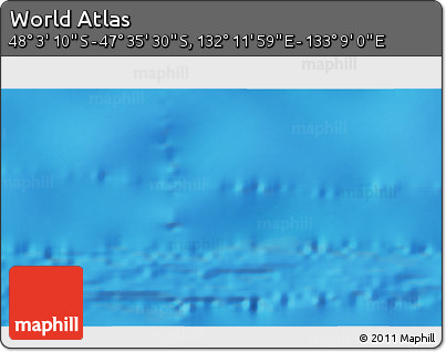 Physical 3D Map of the Area around 47° 49' 20" S, 132° 40' 30" E