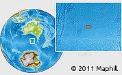 Physical Location Map of the area around 47° 49' 20" S, 132° 40' 30" E