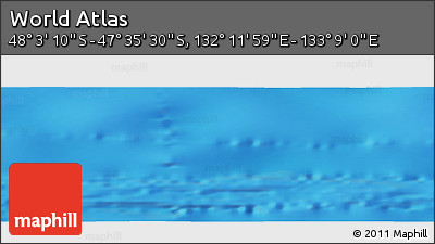 Physical Panoramic Map of the Area around 47° 49' 20" S, 132° 40' 30" E
