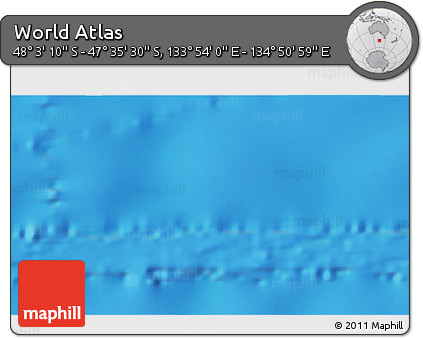 Physical 3D Map of the Area around 47° 49' 20" S, 134° 22' 30" E
