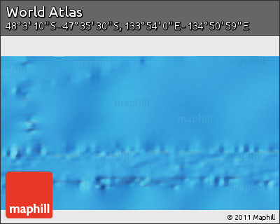 Physical 3D Map of the Area around 47° 49' 20" S, 134° 22' 30" E