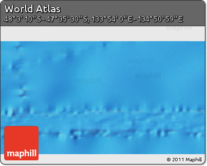Physical 3D Map of the Area around 47° 49' 20" S, 134° 22' 30" E