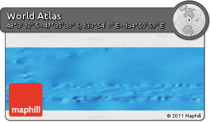 Physical Panoramic Map of the Area around 47° 49' 20" S, 134° 22' 30" E
