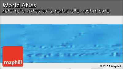 Physical Panoramic Map of the Area around 47° 49' 20" S, 135° 13' 29" E