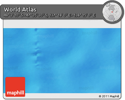 Physical 3D Map of the Area around 47° 49' 20" S, 137° 46' 30" E