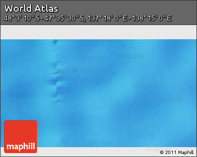 Physical 3D Map of the Area around 47° 49' 20" S, 137° 46' 30" E