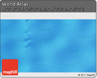 Physical 3D Map of the Area around 47° 49' 20" S, 137° 46' 30" E