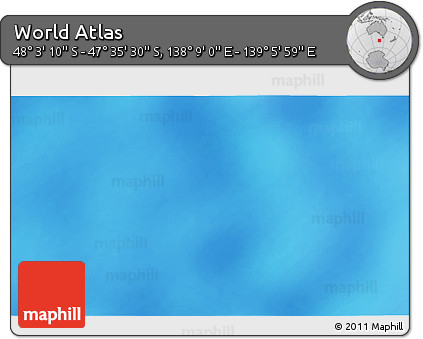 Physical 3D Map of the Area around 47° 49' 20" S, 138° 37' 30" E