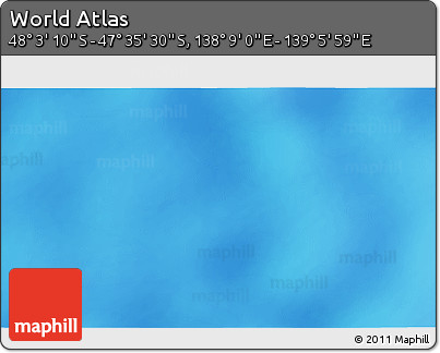 Physical 3D Map of the Area around 47° 49' 20" S, 138° 37' 30" E