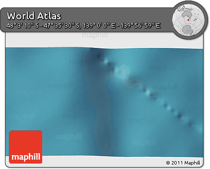 Satellite 3D Map of the Area around 47° 49' 20" S, 139° 28' 29" E