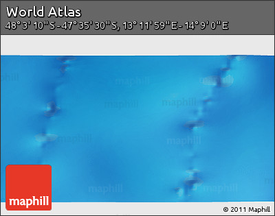 Physical 3D Map of the Area around 47° 49' 20" S, 13° 40' 30" E