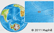 Physical Location Map of the area around 47° 49' 20" S, 13° 31' 30" W