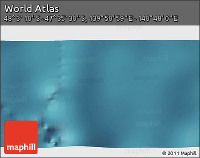 Satellite 3D Map of the Area around 47° 49' 20" S, 140° 19' 29" E