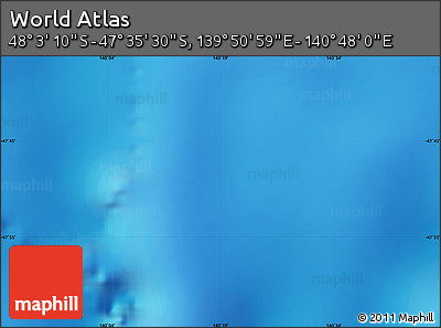Physical Map of the Area around 47° 49' 20" S, 140° 19' 29" E