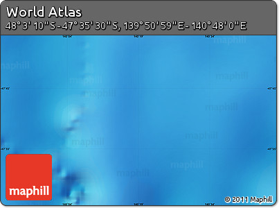 Physical Map of the Area around 47° 49' 20" S, 140° 19' 29" E