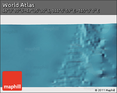 Satellite 3D Map of the Area around 47° 49' 20" S, 144° 34' 29" E