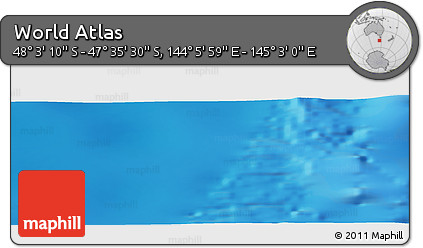 Physical Panoramic Map of the Area around 47° 49' 20" S, 144° 34' 29" E