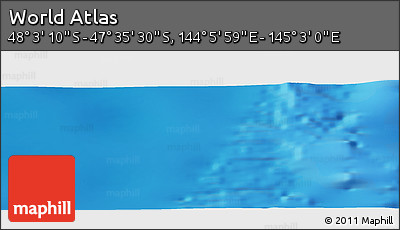Physical Panoramic Map of the Area around 47° 49' 20" S, 144° 34' 29" E