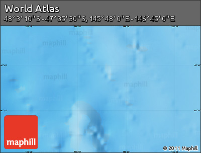 Physical Map of the Area around 47° 49' 20" S, 146° 16' 30" E