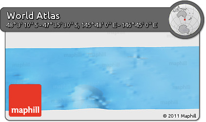 Physical Panoramic Map of the Area around 47° 49' 20" S, 146° 16' 30" E
