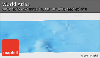 Physical Panoramic Map of the Area around 47° 49' 20" S, 146° 16' 30" E