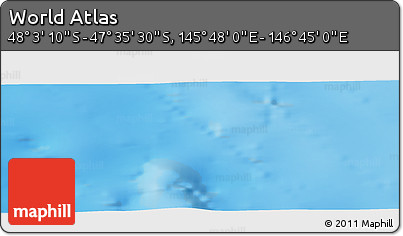 Physical Panoramic Map of the Area around 47° 49' 20" S, 146° 16' 30" E