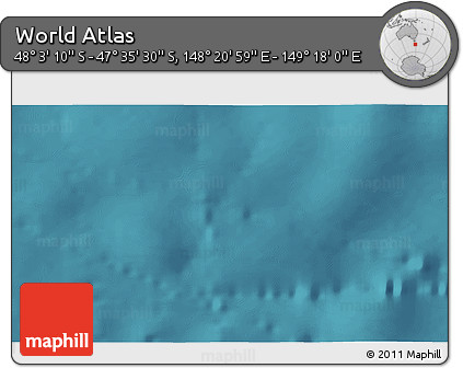 Satellite 3D Map of the Area around 47° 49' 20" S, 148° 49' 29" E