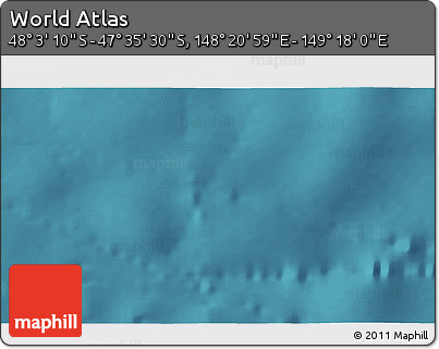 Satellite 3D Map of the Area around 47° 49' 20" S, 148° 49' 29" E