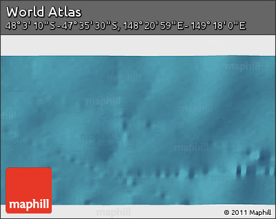 Satellite 3D Map of the Area around 47° 49' 20" S, 148° 49' 29" E