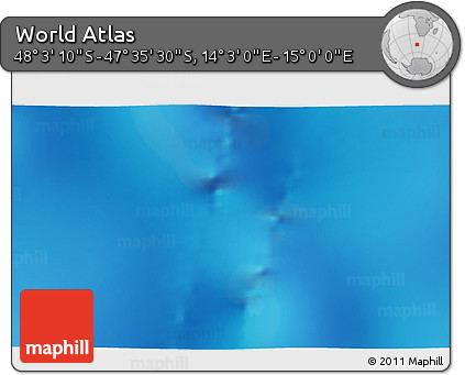 Physical 3D Map of the Area around 47° 49' 20" S, 14° 31' 30" E