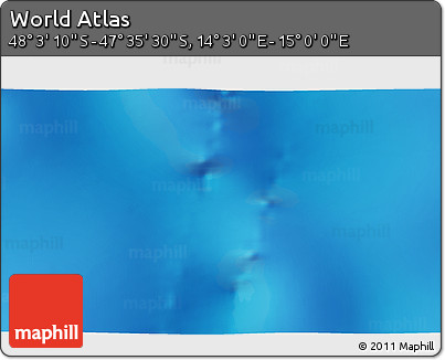 Physical 3D Map of the Area around 47° 49' 20" S, 14° 31' 30" E