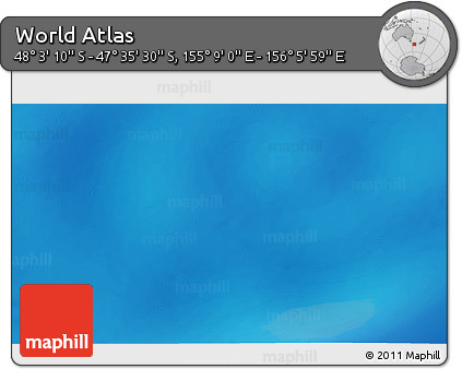 Shaded Relief 3D Map of the Area around 47° 49' 20" S, 155° 37' 30" E