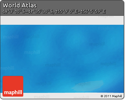 Shaded Relief 3D Map of the Area around 47° 49' 20" S, 155° 37' 30" E