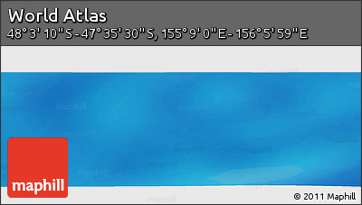 Physical Panoramic Map of the Area around 47° 49' 20" S, 155° 37' 30" E