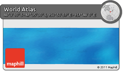 Physical Panoramic Map of the Area around 47° 49' 20" S, 157° 19' 29" E
