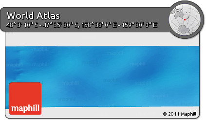 Physical Panoramic Map of the Area around 47° 49' 20" S, 159° 1' 30" E